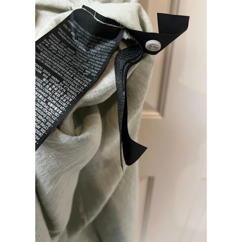 Zara NWT Sage Green Lovina Linen Short Sleeve Button Front Midi Dress sz XS NEW - Picture 11 of 15